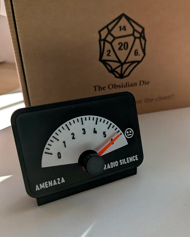 El dial de amenaza, con su escala del 0 al 6 y la aguja roja